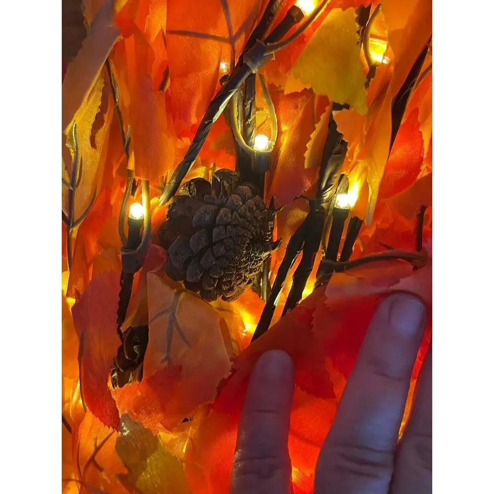 SURCVIO Thanksgiving 6 Feet Lighted Maple Tree Decorations